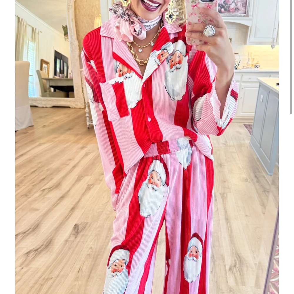 Red and White Santa Pajama Set